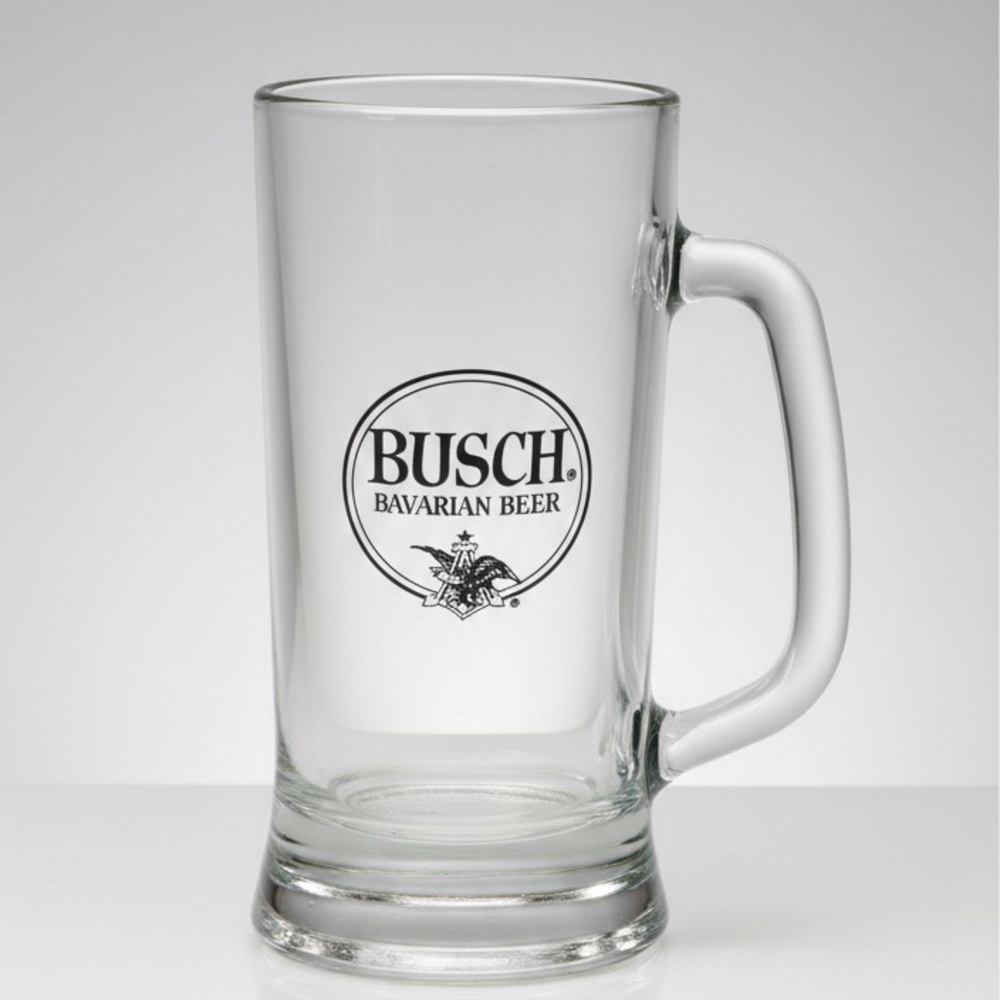 VINTAGE 1960s/70s Busch Bavarian Beer Heavy Glass Mug - Rare Eagle Logo